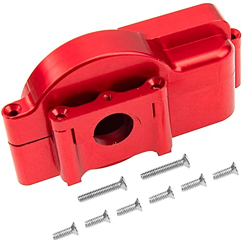Aluminum Alloy Gearbox Housing Shell Motor Plate #7590 Compatible with Traxxas LaTrax Teton Desert Prerunner Rally SST 1/18 4WD RC Car (Red) - color: Red