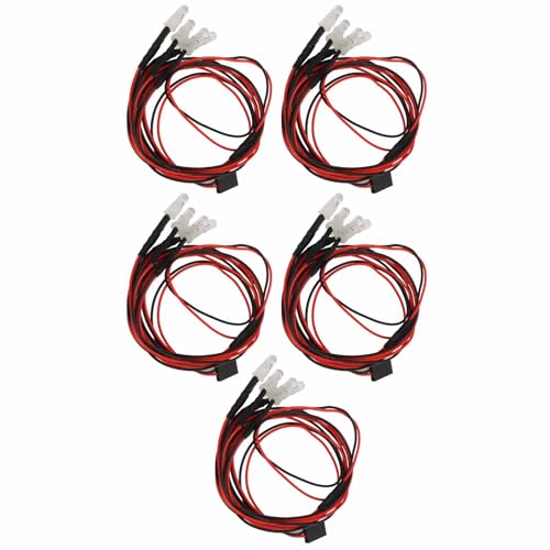 RC Car LED Light Kit Silicone LED RC Lighting System 4 LEDs with 2 White Headlights 2 Red Taillights Easy Install for 1 10 1 8 Car Truck Crawler