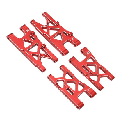 RC Front and Rear Suspension Arms Set Aluminum Alloy Upgrade Parts for Arrma 1/18 380 Brushed 4X4 Truck 380 Brushed 4X4 Small Scale Buggy, RC Car Upgrade Parts (Red) - color: Red