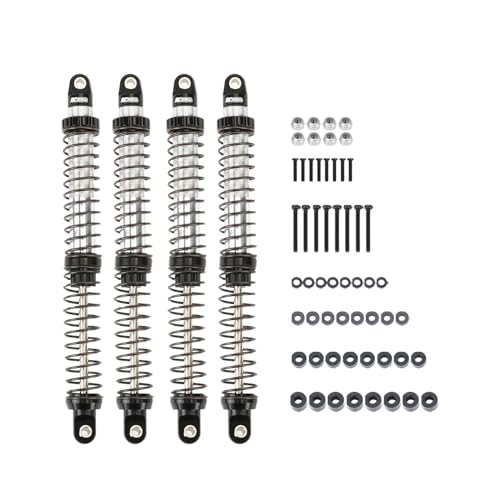 RCAWD 7075 130mm Shock Absorbers Universal for 1/10 RC Crawler Upgrades, for SCX10 I II III Pro 90046 AXI231017 TRX4 TRX6 Redcat D90 MST RC Shocks Dampers with Spring Black - color: Black, size: 130mm