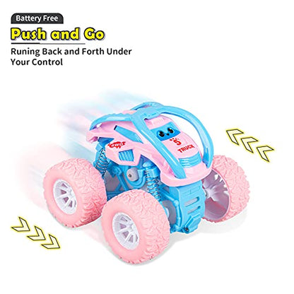 LODBY Car Toys for 2 3 4 Year Old Girls Gifts, Pull Back Cars Toys for Toddler Age 2-6, Monster Trucks for Kids Boys Toys Age 2-6 Year Old Girl Birthday Gifts - style: 3-PACK