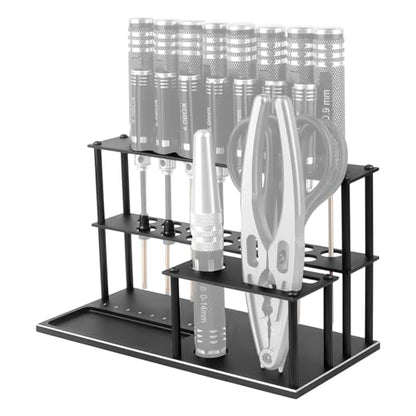 RC Car Tool Organizer (Unassembled) with Bulit-in Screw Tray Hobby Tools Storage Rack Kit Screwdriver Plier Holder for RC Models Car Quadcopters Drones Helicopters Airplanes Boats