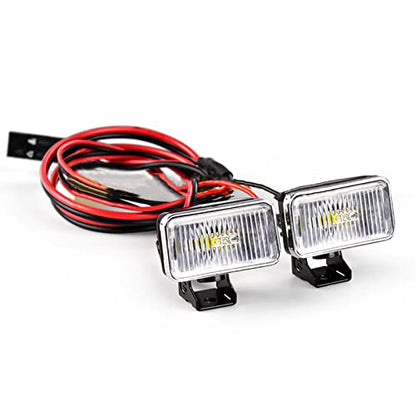 20MM Rectangular Spotlight Retro Simulation Electroplated Reflector Searchlight Headlight for 1:8 1:10 RC Car - color: Standard Transparent Lamp