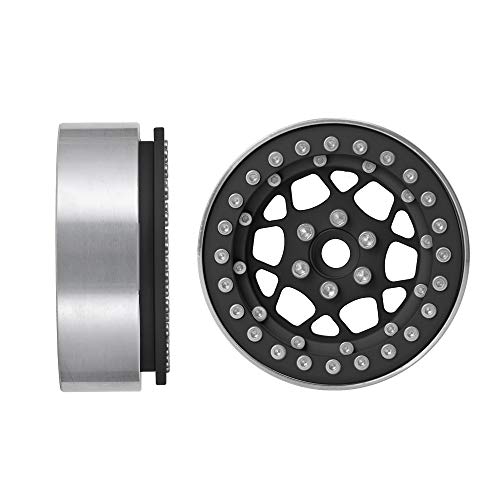 4PCS 1.9" Beadlock Wheels Rims Set, Matte Black | Aluminum Alloy, Upgrade Parts, For 1/10 Axial SCX10 CC01 D90 TRX4, RC Crawler Car - color: Matte Black