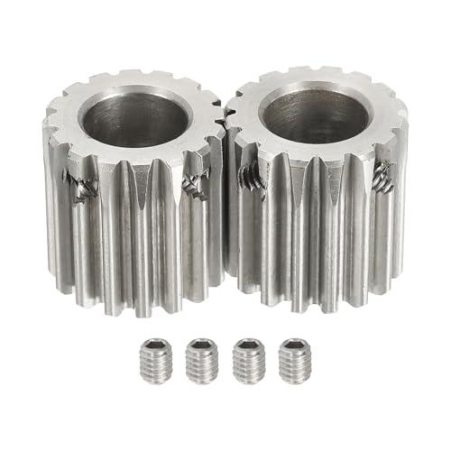 uxcell 2Pcs 1 Mod 16T Spur Gear 10mm Bore, 304 Stainless Steel Pinion Gear, 20°Pressure Angle, for Spur Rack and RC Model Car or Motor DIY - size: 1 Mod 16T, 10mm