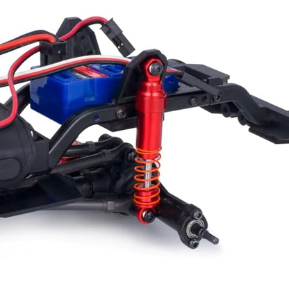 52mm Aluminum TRX4M Big Bore Shocks Absorbers Damper With Oil Filled for 1/18 RC Crawler TRX-4M Bronco Defender Upgrade Parts (Red 4Pcs) - color: Black Set