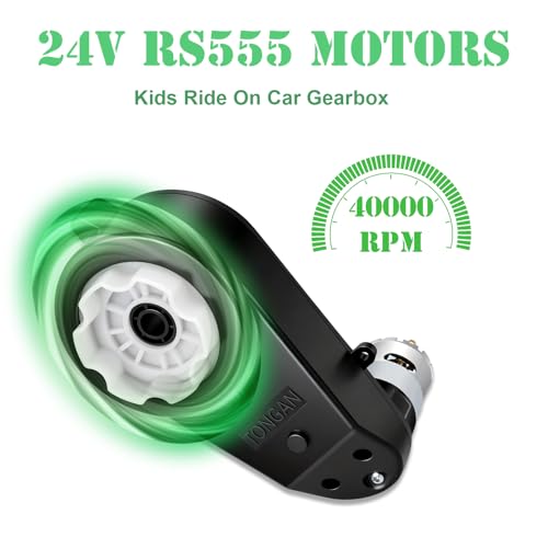2 Pcs 24V Electric Powered Wheels Upgrade Motor Gearbox 24v RS555 High Speed Drive Engine Gearbox Motor Upgrade for Jeep Ride On