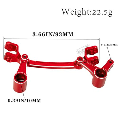 Aluminum Steering Bellcranks Servo Saver Upgrades Part for 1/8 Mojave 4X4 4S BLX RC Car,Drag Link Set w/Bearings Hops Up,Replaces ARA340200 Red - color: Red(steering)