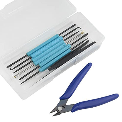 Professional Solder Assist Tool Solder Auxiliary Tool Double Sided Aid Repair Soldering kit with Wire Cutter for Soldering and Desoldering (12 Pieces) - size: 12Pack