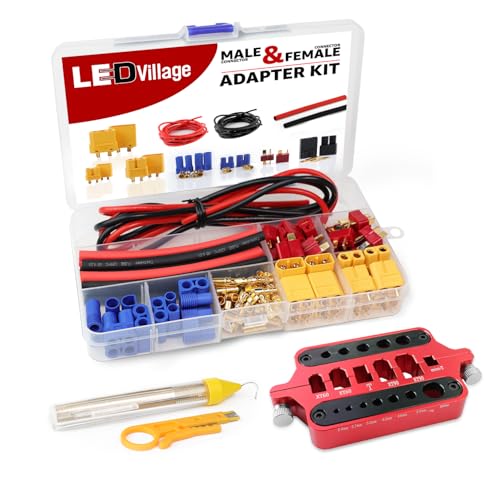 54pcs T-Plug / XT60 / EC3 Male & Female Plug with Red Aluminum Welding Soldering Insulate Station Jig for All DIY Projects RC Lipo Battery ESC Motor