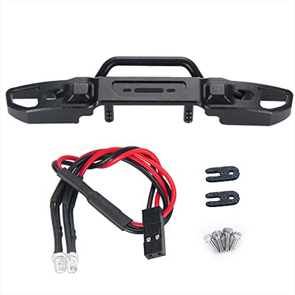 MOHERO Metal Front Bumper Mount with Led Light RC Bumper for 1/24 Axial SCX24 AXI00006 RC Crawler Car Upgrade Parts - size: Front
