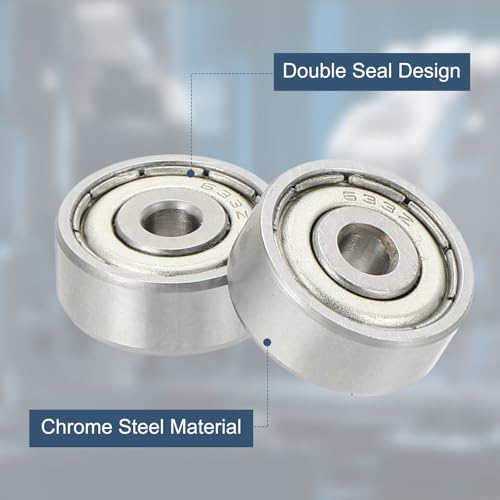 uxcell 4 Pack 633ZZ Deep Groove Ball Bearings, 3x13x5mm Chrome Steel Double Shield Bearing for Electric Motor, Home Appliances, Garden Machinery, (ABEC5) - size: 633ZZ