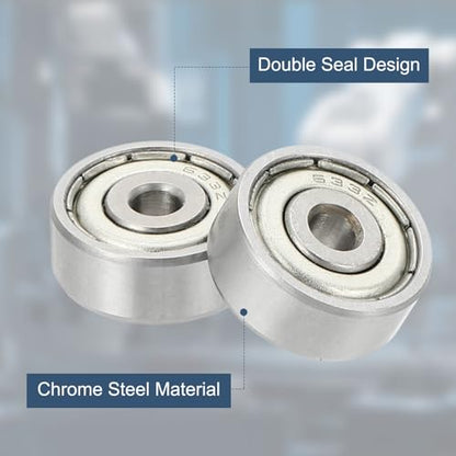 uxcell 4 Pack 633ZZ Deep Groove Ball Bearings, 3x13x5mm Chrome Steel Double Shield Bearing for Electric Motor, Home Appliances, Garden Machinery, (ABEC5) - size: 633ZZ