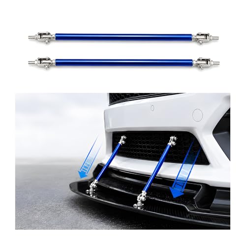 2 PCS Adjustable Splitter Strut Rods, Car Front Bumper Lip Strut Bars Support Rods, Universal Automotive Splitter Diffuser Struts Tie Exterior Accessories for Most Vehicles (Blue) - color: Blue