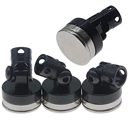 RC Magnetic Body Mounts for 1/10 Crawler Drift Car, 4 Pack Black Aluminum Alloy Invisible Body Post Mount Kit with High-Strength Magnets for SCX10 RC Car Shell