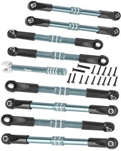 RC Adjustable Turnbuckles Links Upgrades Parts for 1/16 Mini E-Revo Summit Truck RC Car.Aluminum Front Rear Adjustable Turnbuckles Camber Links Toe Link Hops Up,Titanium - color: Titanium(for 1/16)