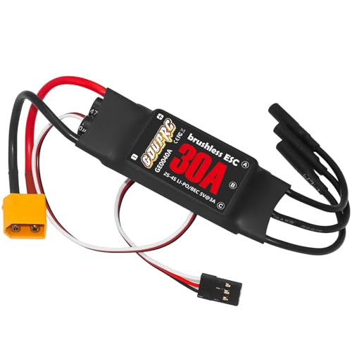 GOUPRC 30A Brushless ESC 2-3S Speed Controller with 5V/2A BEC & XT60 Plugs for Drone Helicopter Fixed Wing DIY RC Multi-axis Aircraft - style: 30A*1