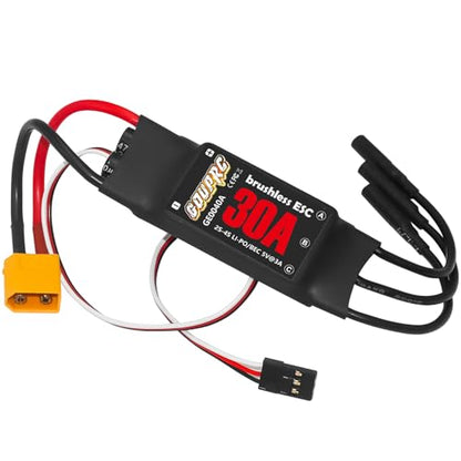 GOUPRC 30A Brushless ESC 2-3S Speed Controller with 5V/2A BEC & XT60 Plugs for Drone Helicopter Fixed Wing DIY RC Multi-axis Aircraft - style: 30A*1