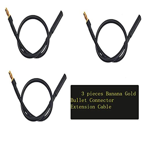 skrnrhrery Banana Gold Bullet Connector Extension Cable, 3.5mm Banana Plug Male Female Cable for RC Brushless Motor ESC Extension Cable RC Auto Boat Parts (16AWG Wire 10CM 3 Pieces) - size: 16AWG wire 10CM 3 pieces