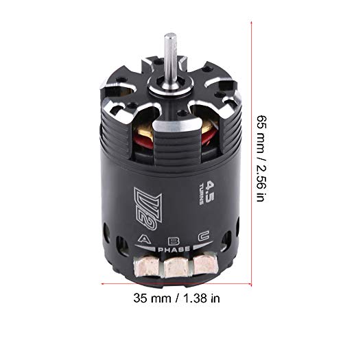 Karlak HighPerformance 540 4.5T V2 Sensored Brushless Motor for 1/10 Electric RC Racing Car Durable Metal Black 1 Piece