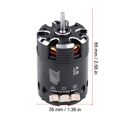 Karlak HighPerformance 540 4.5T V2 Sensored Brushless Motor for 1/10 Electric RC Racing Car Durable Metal Black 1 Piece