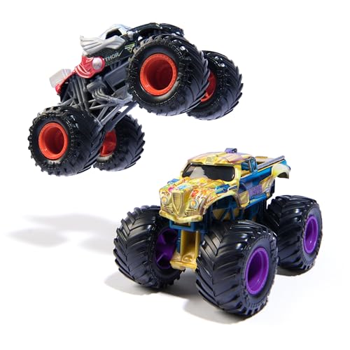 Monster Jam, Marvel Official Thanos Vs. Thor Die-Cast Monster Trucks, 1:64 Scale, Kids Toys for Boys and Girls Ages 3 and up - color: Iron Man Vs Thor