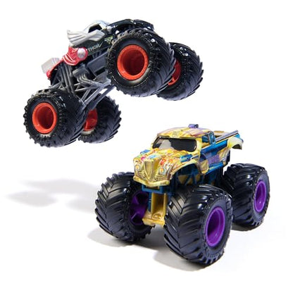 Monster Jam, Marvel Official Thanos Vs. Thor Die-Cast Monster Trucks, 1:64 Scale, Kids Toys for Boys and Girls Ages 3 and up - color: Iron Man Vs Thor