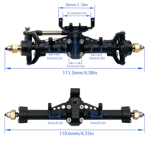 Front & Rear Nylon Portal Axle Assembly Set for SCX24 1/24 RC Crawler