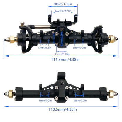 Front & Rear Nylon Portal Axle Assembly Set for SCX24 1/24 RC Crawler