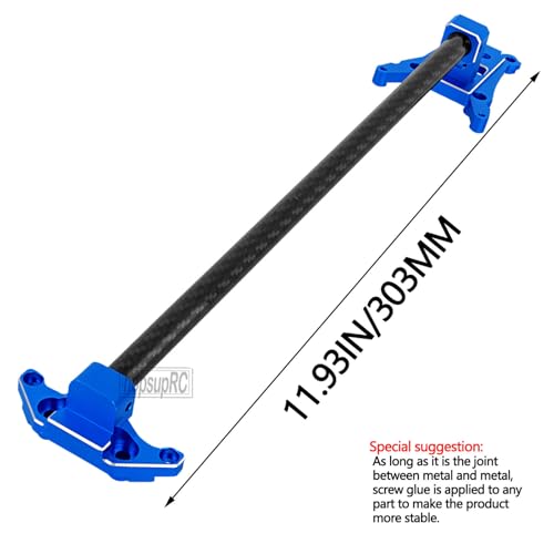 RC Carbon Fibre& Aluminum #6730 Chassis Brace Kit Upgrades Part for 1/10 Slash 4X4 LGG (VXL),Rustler 4WD (VXL) Heavy Duty Chassis Brace Hops Up.Navy Blue - color: Navy Blue ( for 1/10)