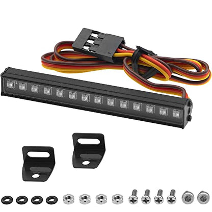 ShareGoo RC LED Light Bar Multi-Mode Roof Lamp Compatible with Axial SCX24 Bronco C10 JLU Gladiator Deadbolt 1/24 RC Crawler (14Leds) - color: 14led