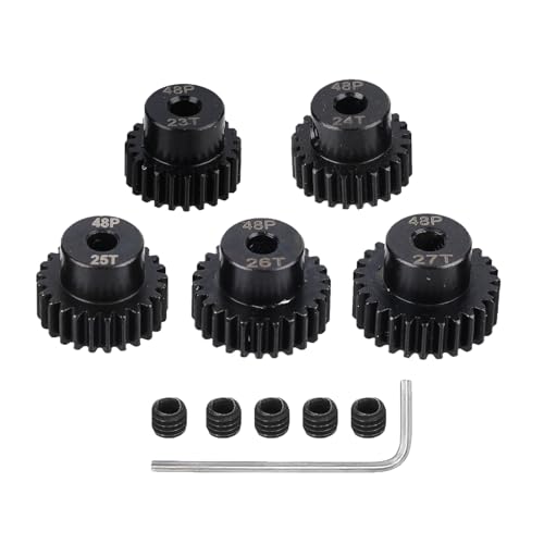 5Pcs Metal Steel 48P Pinion Gear Sets with Hex Key for RC Car, Truck & Off-Road Vehicles (26T 27T 28T 29T 30T) - style: 26T 27T 28T 29T 30T