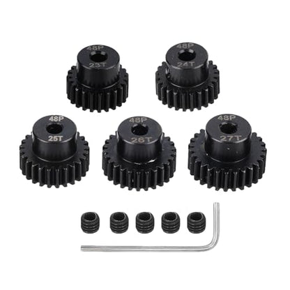 5Pcs Metal Steel 48P Pinion Gear Sets with Hex Key for RC Car, Truck & Off-Road Vehicles (26T 27T 28T 29T 30T) - style: 26T 27T 28T 29T 30T