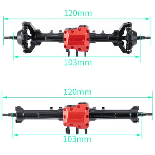MORLORDY RC Complete Axles Set - Standard Extended Front Rear Axles Set with Steering/Steering Knuckles/Axles Gear and Cover/CVD Shaft for 1/18 TRX4M RC Car,Extended - color: Extended Axles Set