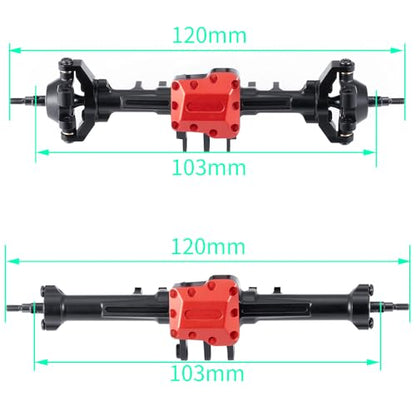MORLORDY RC Complete Axles Set - Standard Extended Front Rear Axles Set with Steering/Steering Knuckles/Axles Gear and Cover/CVD Shaft for 1/18 TRX4M RC Car,Extended - color: Extended Axles Set