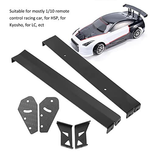 Drfeify RC Car Metal Tail Rear Spoiler Wing Set, Universal Upgrade DIY Parts for 1/10 RC On Road Racing Drift Car