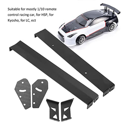 Drfeify RC Car Metal Tail Rear Spoiler Wing Set, Universal Upgrade DIY Parts for 1/10 RC On Road Racing Drift Car