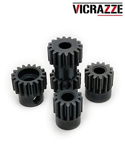 32p 5mm Pinion Gear Set 13T 14T 15T 16T 17T for RC Buggy Car Monster Truck | High-strength hardened steel,with 1/8 inch(3.175mm) Coupler and hex Key,Wear Resistance