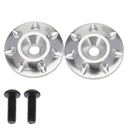 2PCS Metal Rear Wing Buttons Washer,Universal Rear Fixed Tail Protection Spacer/Gasket Compatible with 1/10 RC Off Road Short Truck Buggy Racing Car(Silver) - color: Silver