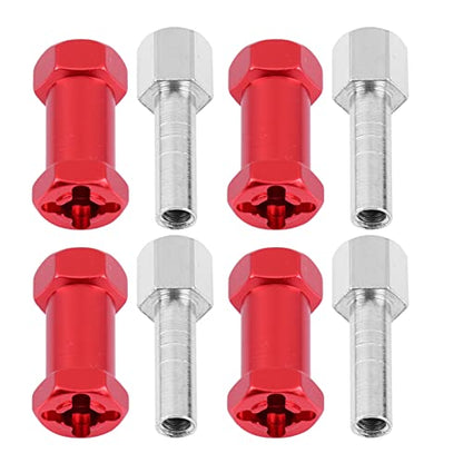 VGEBY RC Hub Adapter, 4pcs 12mm Wheel Hex Hub Extension Adapter Drive Hub Widener Metal Adaptor for RC Vehicle Parts(25mm Red) 12Mm Spacers 12Mm Spacers 12Mm To 17Mm Hex Wheel Adapter