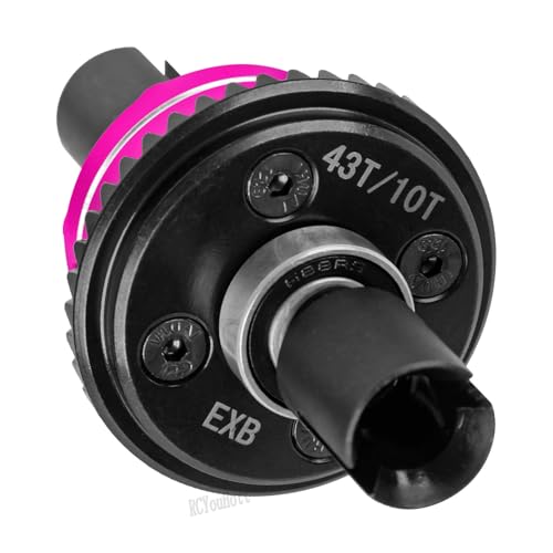 RC 43T/10T Front&Rear Diff Gear Differential Upgrades Part for 1/8 Kraton,Outcast,Notorious,Talion 6s BLX/EXB,1/7 Big Rock,Fireteam,Mojave 6s BLX,Pink - color: Pink-(upgrades）