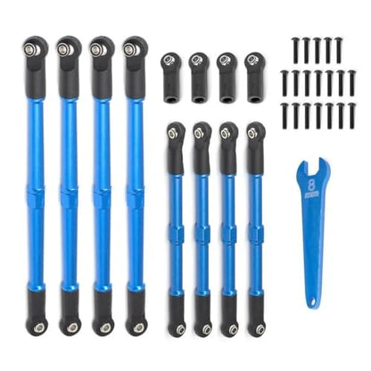 RC Crawlers Components for Traxxas for E-Revo E for Revo 2.0 D251 1/10 Metal Push Rod Toe Links Turnbuckle 5319X 5338R RC Car Upgrade Parts(Blue) - color: Blue