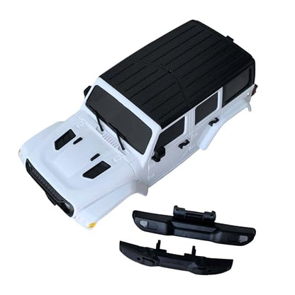 6.10 inches (155mm) Wheelbase Shell Hardtop Body Replacement Part for TRX4M Bronco Defender AX8560 1/18 RC Crawler Chassis (White) - color: White
