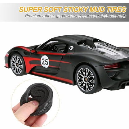 MECCANIXITY 2 Pcs RC 1/10 on Road Car Tire, Rubber Super Soft Tyre Racing Drift Tires with Foam Insert for RC 1:10 HPS TT01 Touring Drift Car Wheel Rim Upgrades Checkered Pattern
