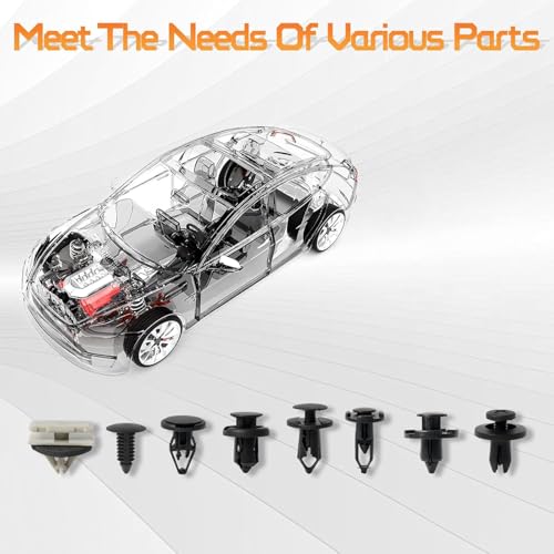 OTUAYAUTO 260Pcs Universal Plastic Fender Clips | Push Fender Fastener Rivet Clips with 8 Size Car Body Retainer Clips, Bumper Clips, Plastic Push Rivets Fit for Most Car - size: Universal (260 pieces)