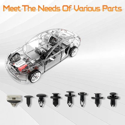 OTUAYAUTO 260Pcs Universal Plastic Fender Clips | Push Fender Fastener Rivet Clips with 8 Size Car Body Retainer Clips, Bumper Clips, Plastic Push Rivets Fit for Most Car - size: Universal (260 pieces)