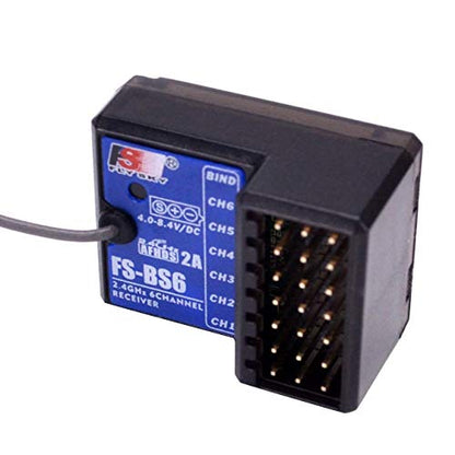 FlySky FS-BS6 Receiver 2.4Ghz 6CH AFHDS2 for FlySky FS-GT5 RC Car Boat Transmitter | 2.4Ghz 6CH Long Range AFHDS2 Surface Receiver Fits RC Car RC Boat - size: 1Pc