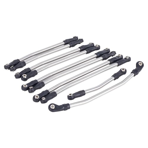 AMK 10 Pcs 313mm Wheelbase Stainless Steel Link Rod Linkage for 1/10 RC Crawler Car Axial SCX10 II 90046 Upgrade Parts
