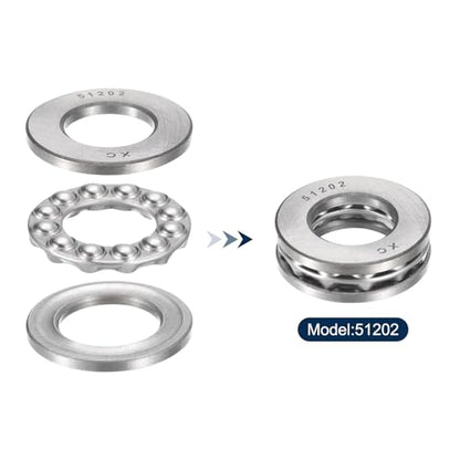 Thrust Ball Bearings, 4pcs 51202 Plane Axial Ball Bearing 3-in-1, 15mm x 32mm x 12mm Chrome Steel ABEC3 Single Row Roller - size: 51202 15mm x 32mm x 12mm