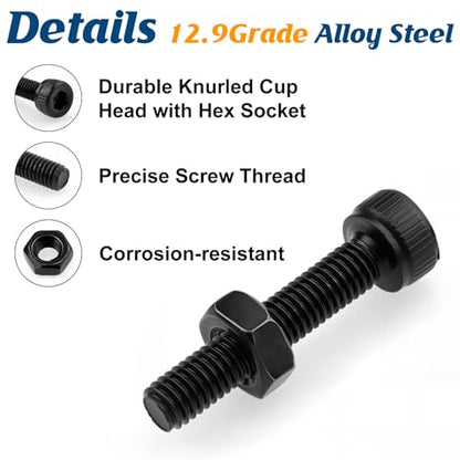 M3 Screw and Nut Assortment Kit for 3D Printer DIY - 400 Pcs Bolts and Nut Assortment Hex Socket Head Cap with Storage Box for RC Cars, DIY Projects,12.9 Grade Alloy Steel
